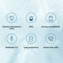 Mini Bluetooth Speaker Waterproof Bathroom Audio Wireless Shower Speakers RGB Light Bluetooth Suction Cup Speaker, White