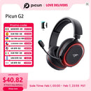 Picun G2 2.4G Wireless Gaming Headset Bluetooth Headphones 5ms Low Latency 7.1 Surround ENC Mic For PC PS4 PS5 Phone Switch