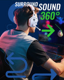 NUBWO G06 Wireless Headsets Gamer with Charging Station for Headset and PS5 Controller Gaming Headphones Long Battery Life