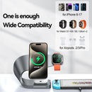 4 in 1 Wireless Charger Metal Shell Magnetic 15W Fast Charging Station Stand for iPhone 12-17 Mobile Phones  Airpods Apple Watch