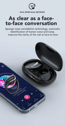 XT80 Bluetooth 5.3 Earphones True Wireless Headphones with Mic Button Control Noise Reduction Earhooks Waterproof Headset