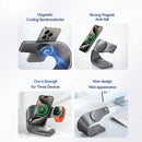 4 in 1 Wireless Charger Metal Shell Magnetic 15W Fast Charging Station Stand for iPhone 12-17 Mobile Phones  Airpods Apple Watch