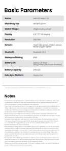 HAYLOU Watch S6 Smartwatch 2.01" HD Display Smart Watch Bluetooth Voice Callings IP68 Waterproof Fitness Tracking Smartwatch